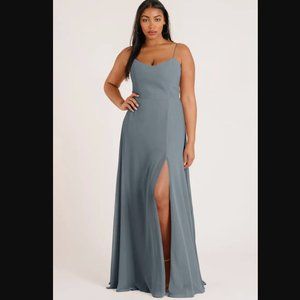 Jenny Yoo Kiara Hydrangea Chiffon Bridesmaid Dress Size 14